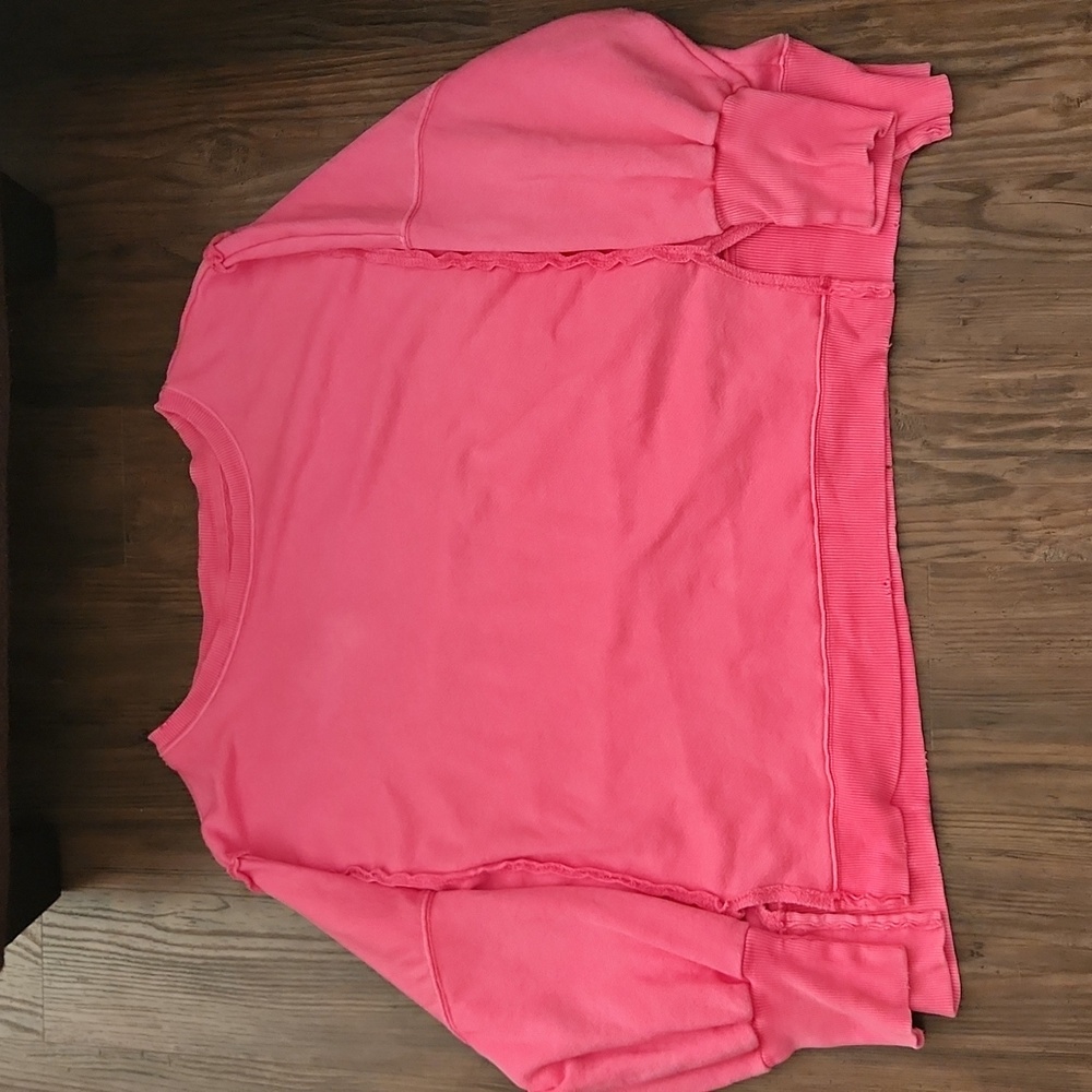 FREE PEOPLE We The Free Camden Sweatshirt In Hot Pink in sz Medium